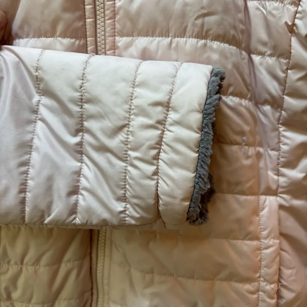 The North Face pink and gray reversible jacket Girls XL